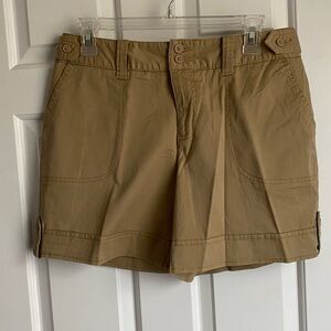 St John’s Bay Dark Khaki Chino Shorts 10 Petite